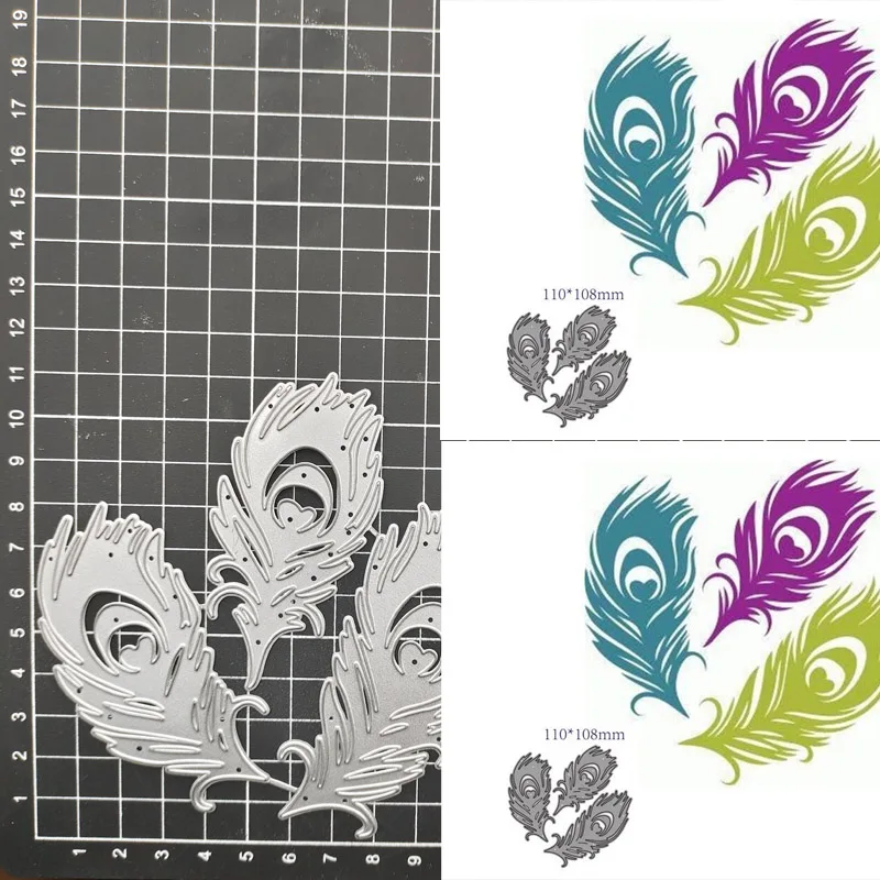 

Feather Metal Cutting Dies Stencil Scrapbooking Diy Album Stamp Paper Card Embossing Decor Craft Knife Mould