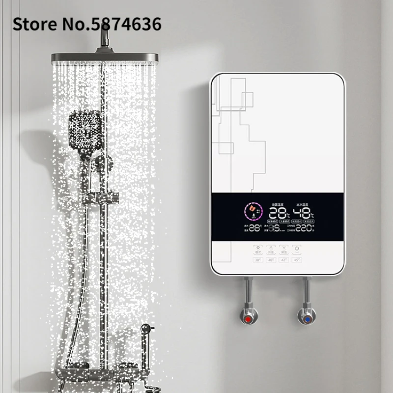 220V 7000W Electric Hot Water Heater Tankless Instant Boiler Bathroom Tankless Shower Set