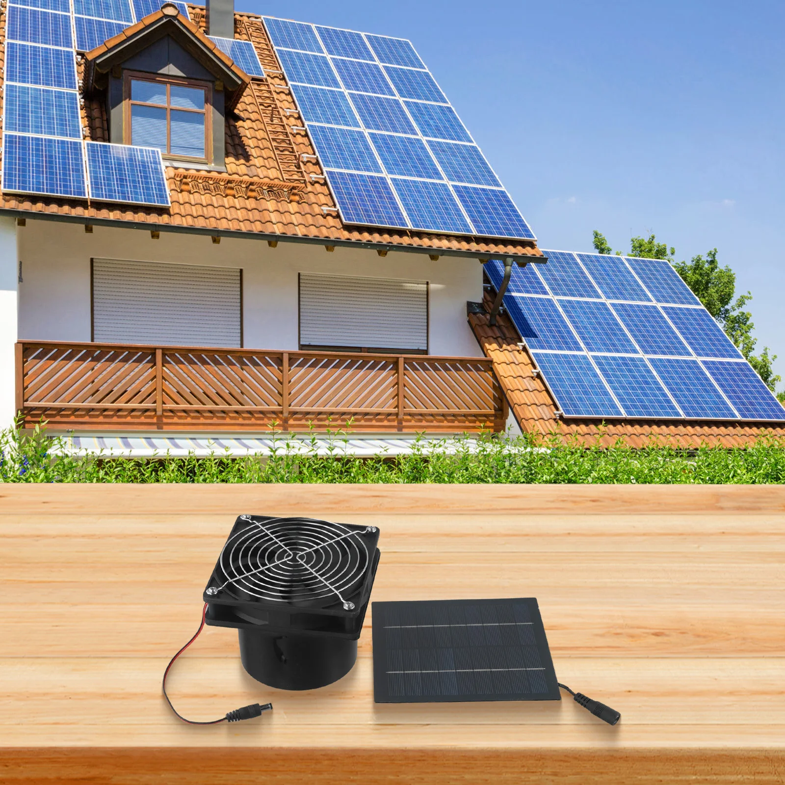 Monocrystalline Silicon PET Solar Panel Vent Fan Solar Ventilation Fan Portable Size Powerful Panel Enhanced Ventilation