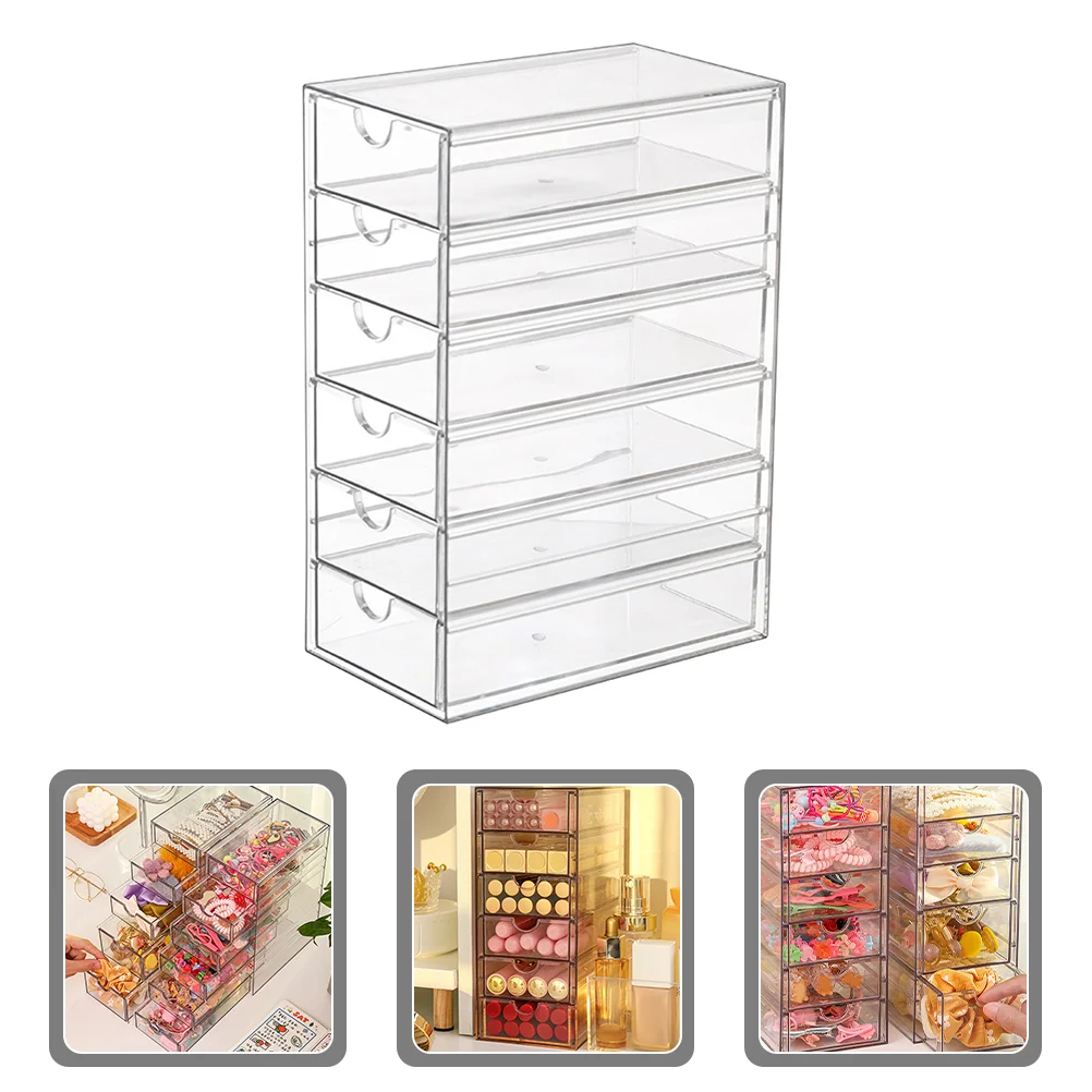 

Desktop Drawer Organizer Multi-layer Transparent Storage Box Versatile Trinket Storage Holder for Makeup Stationery Jewelry