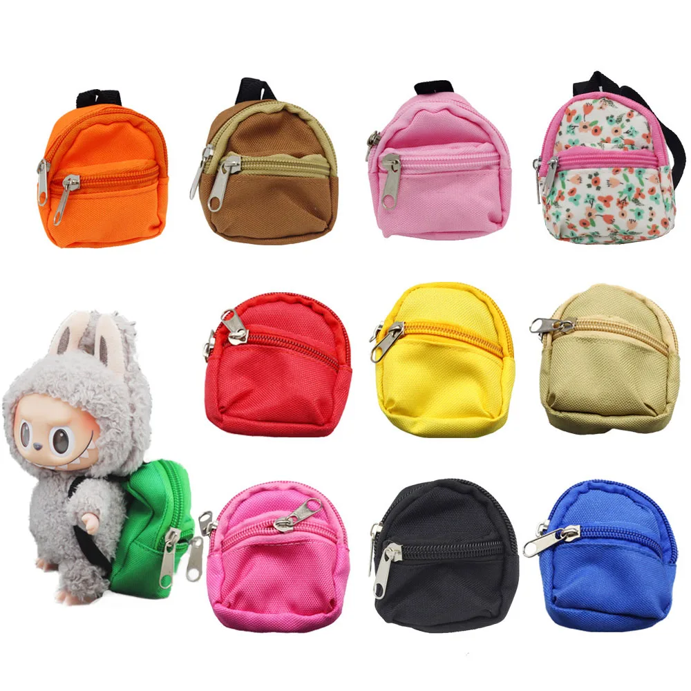 Labubu Doll Bag 20cm Plush Doll 1/6 BJD Canvas Backpack Accessories Cute Fashion Toys Birthday Gifts in Stock