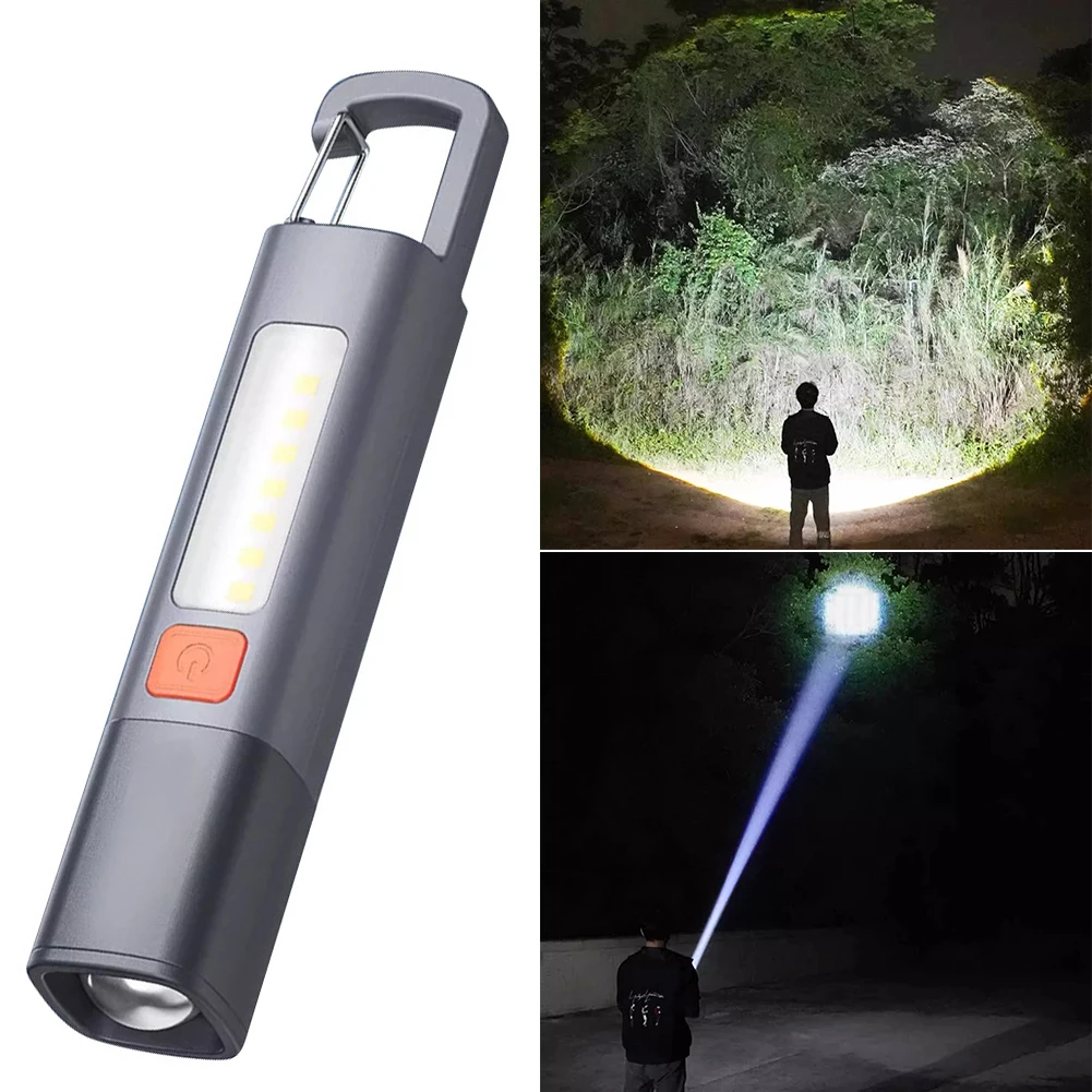 Description Picture 5 of itemStrong Lighting ABS Flashlamp Mini Portable LED Torch USB Charging Camping Powerful Flashlight Telescopic Focus COB Side Lamp
