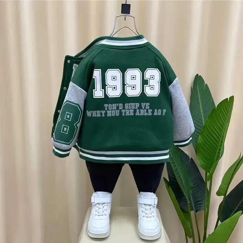 Boys Warm Jacket Autumn and Winter New Children's Cotton Clip Thickened Jacket Kids Baby Baseball