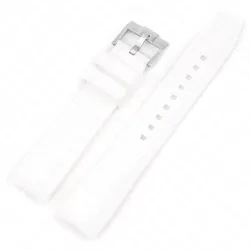 Premium Sport Diving Silicone Watch Band - Rubber Strap in Various Sizes (18/19/20/21/22mm) - 19mm (White)