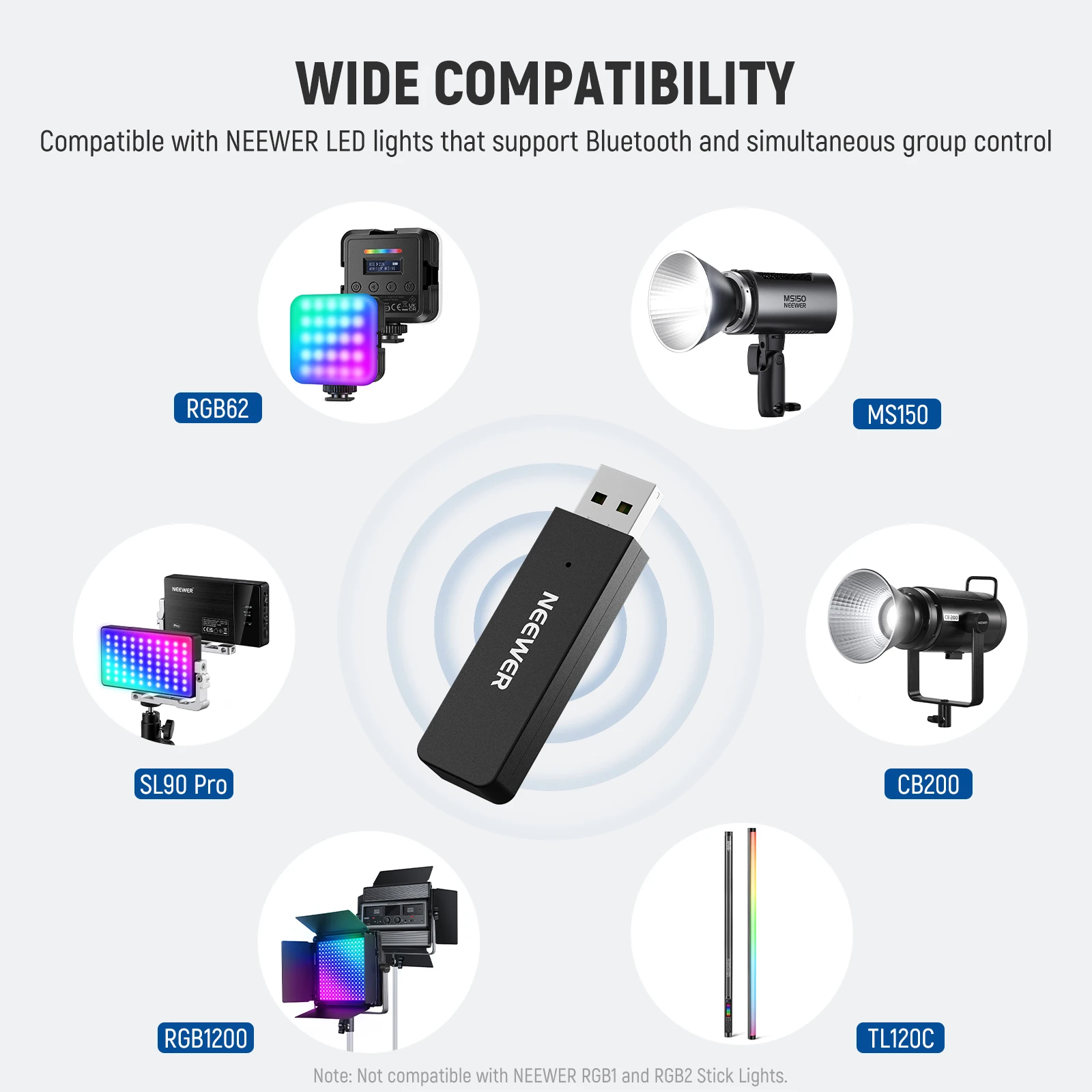 Light App NEEWER USB Wireless Transmitter Adapter For PC And