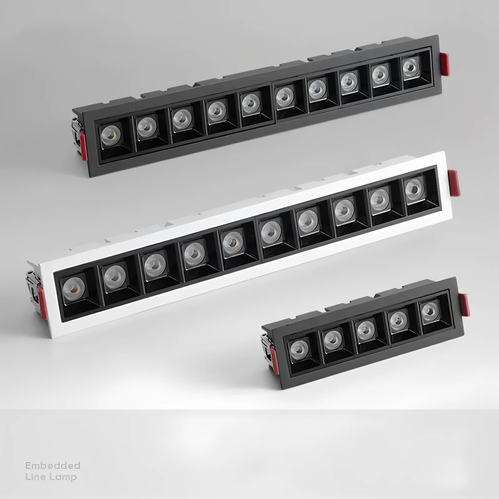 LED Line Light Recessed Grille Spotlight 10W 20W 30W AC85~265V LED Spotlight Home Store Decoration Grille Line Light