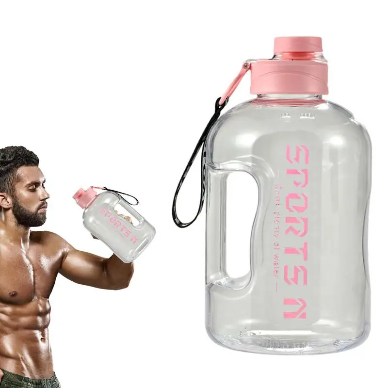 

Мотивационная Спортивная бутылка для воды для фитнеса, 1700 мл, вместительная Спортивная бутылка для воды в галлонах с точной шкалой, портативная большая
