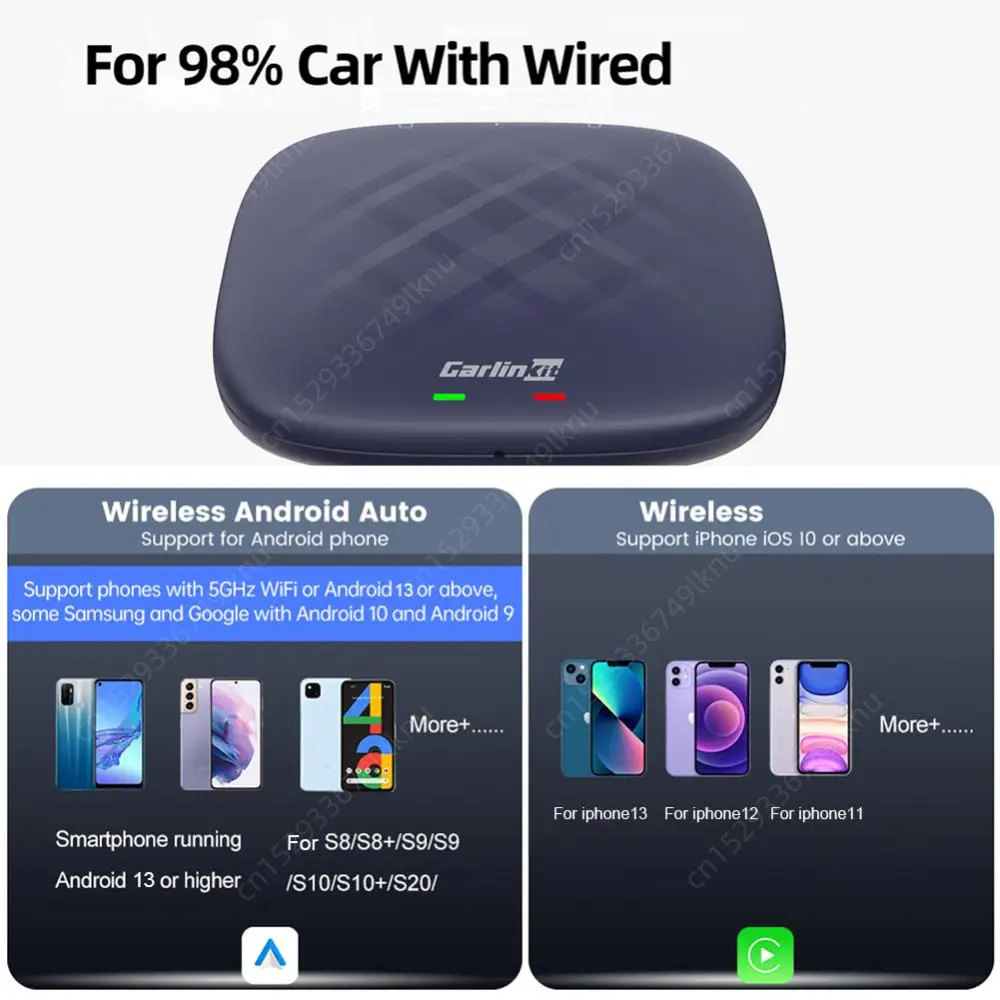 Carlinkit ī÷ Ai TV ڽ CPC200-Tbox ÷, ȵ̵ 13, 8 + 128GB, QCM, 8 ھ  ī÷, ȵ̵ ڵ  Ʈ ڽ
