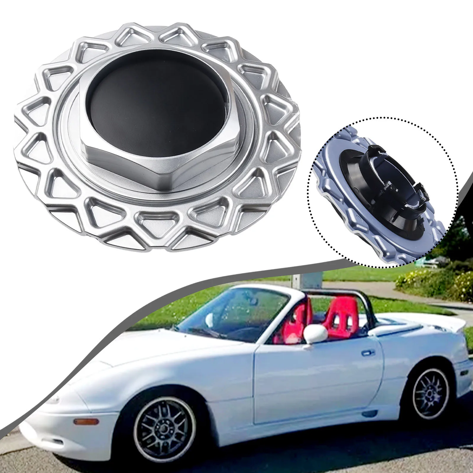 자동차 스타일링 휠 센터 캡 허브 커버 배지 151mm 휠 센터 커버, Miata MX-5 RX-7 1989-1991 09 24. 038