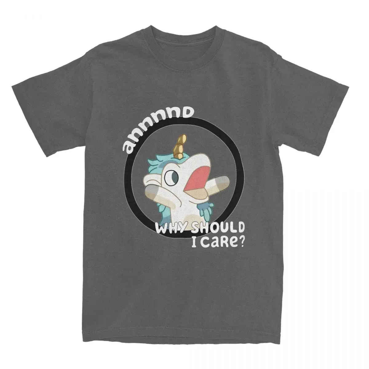 Whimsical Blue Unicorn Graphic Cotton T-Shirt - Casual Beach Novelty Short Sleeve Tee