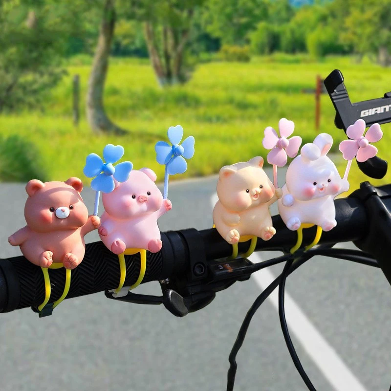 

Wind Broken Bicycle Cute Little Pink Pig Propeller Wind-breaking Rabbit Road Bike Motor Helmet Riding Cycling Decoration