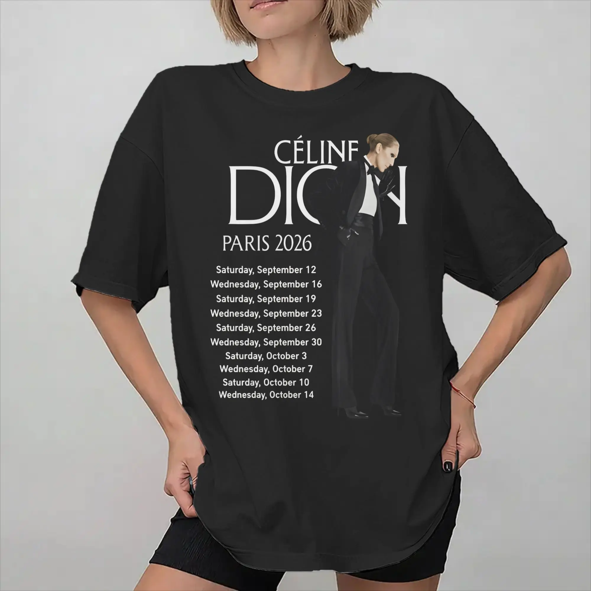 Celine Dion Paris 2026 Tour T-Shirt für Männer und Frauen Geschenk T-Shirts Baumwollkleidung