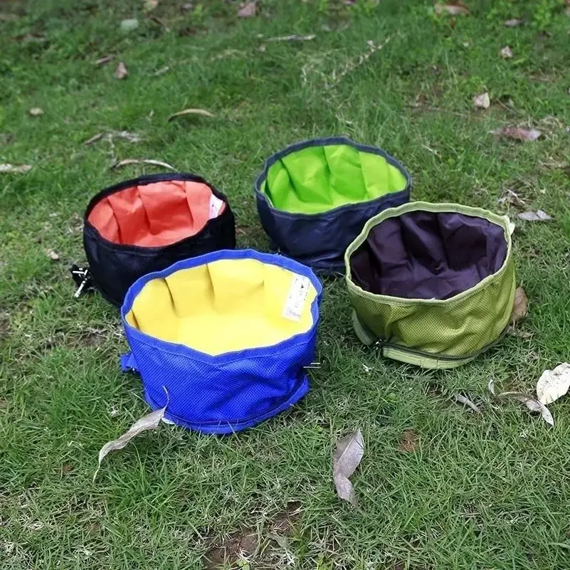 Grote drinkbak voor honden, opvouwbare waterbak, voerbak met opbergtas voor honden, ideaal voor buitenactiviteiten zoals wandelen en reizen, opvouwbare voerbak voor huisdieren, 1100 ml_voghion.com