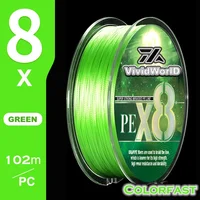 VWVIVIDWORLD 100% Colorfast 8 Braid Fishing Line Multifilament Line linha multifilamento 8 Strands PE 100m 1