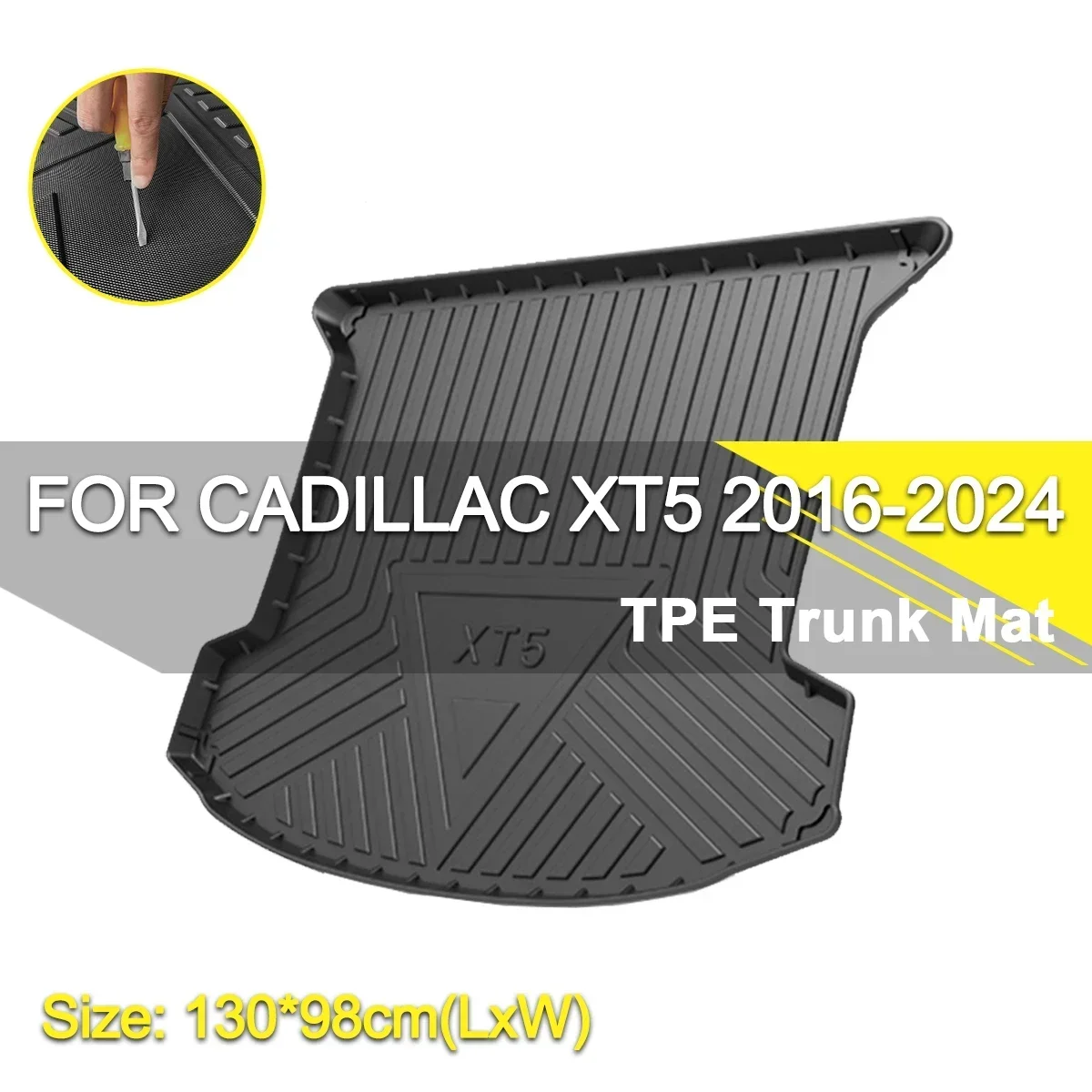 

Car Rear Trunk Cover Mat Waterproof Non-Slip Rubber TPE Cargo Liner Accessories For Cadillac XT5 2016-2024