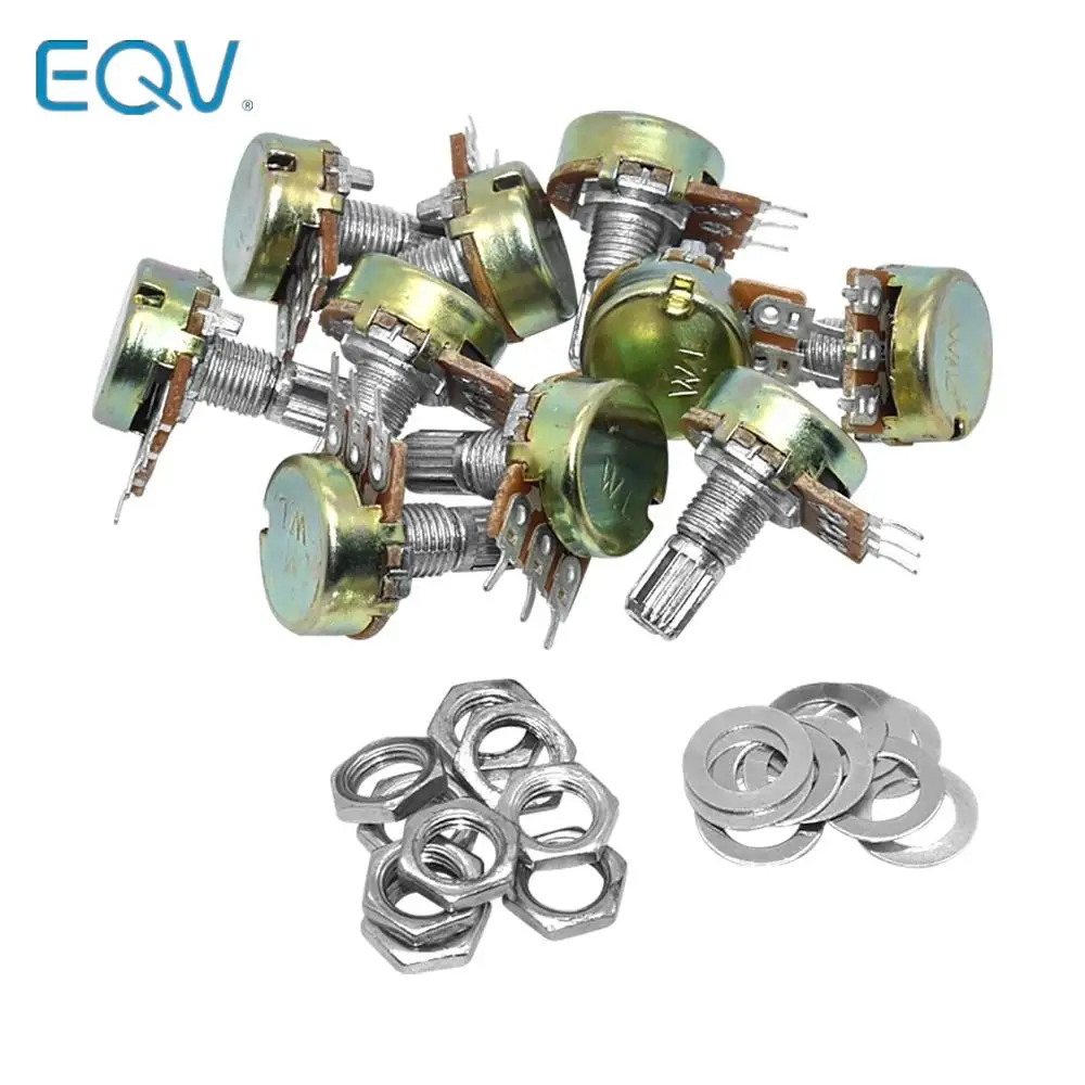 20 Potenziometri Rotativi WH148 - B5K/B10K/B20K/B50K/B100K Ohm Con Pomello E Dado - Foto 5