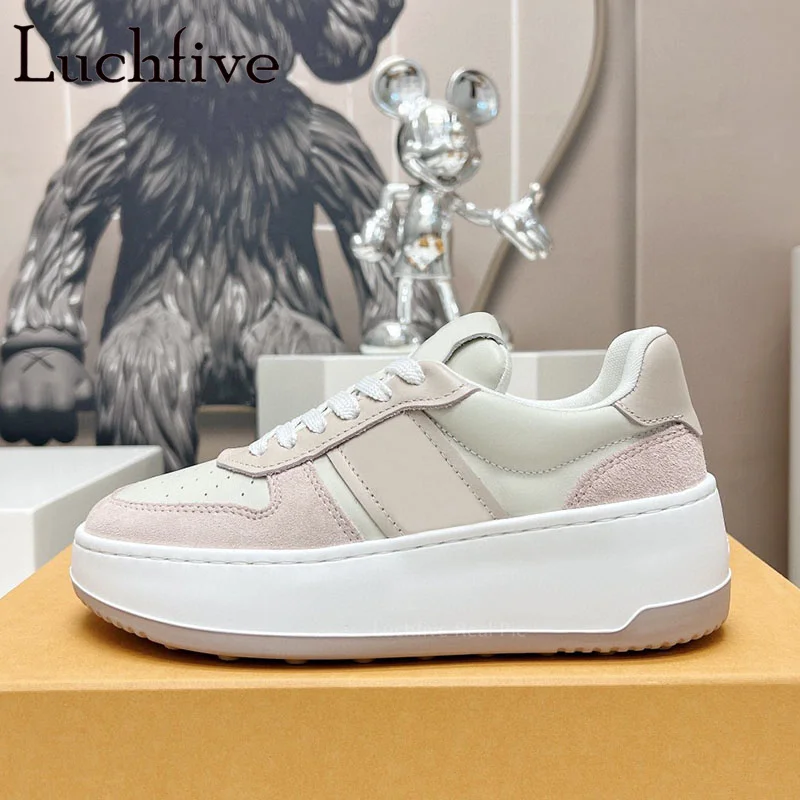 

2023 Autumn Winter New Leather Sneakers Brand Women's Casual Shoes Thick Sole Flat Outdoor Oxfords Shoes