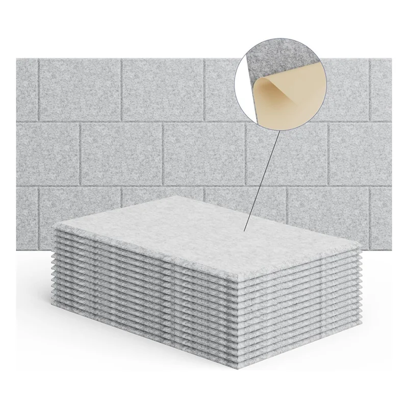Hot Sale 15 Pack 12X8x4 Inch Acoustic Wall Panels, Self-Adhesive Sound Absorbing Panel,For Recording Studios