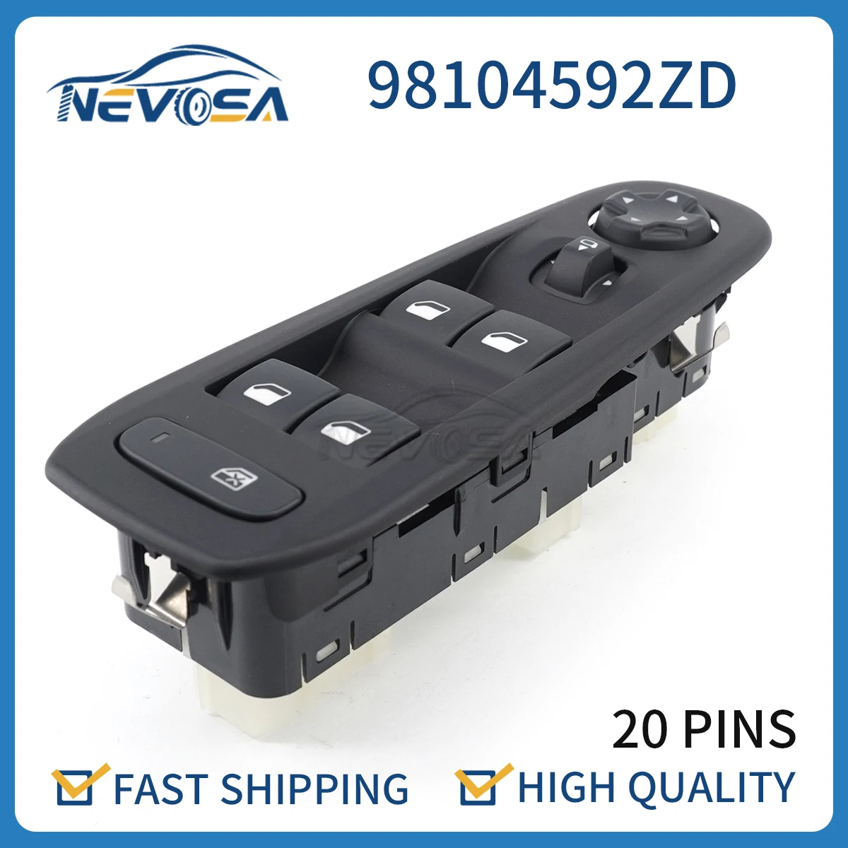 98104592ZDForPeugeot308408FrontLeftWindowRegulatorSwitchSide