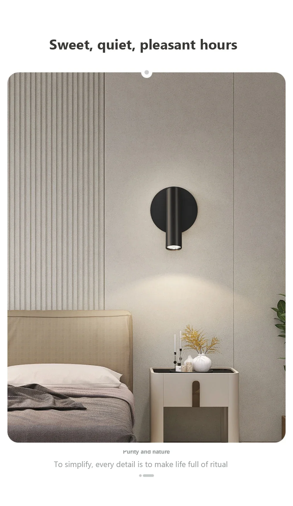 Description Picture 3 of itemModern LED Wall Lamp Bedside Light For Corridor Bedroom Hotel Night Book Lamp Adjustable Rotaion Wall Light 5W Led Back Lamps