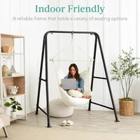 Hammock Chair Stand, 75in Tall Heavy Duty Indoor Outdoor Steel Hanging Base w/Hardware -Stand Only 2