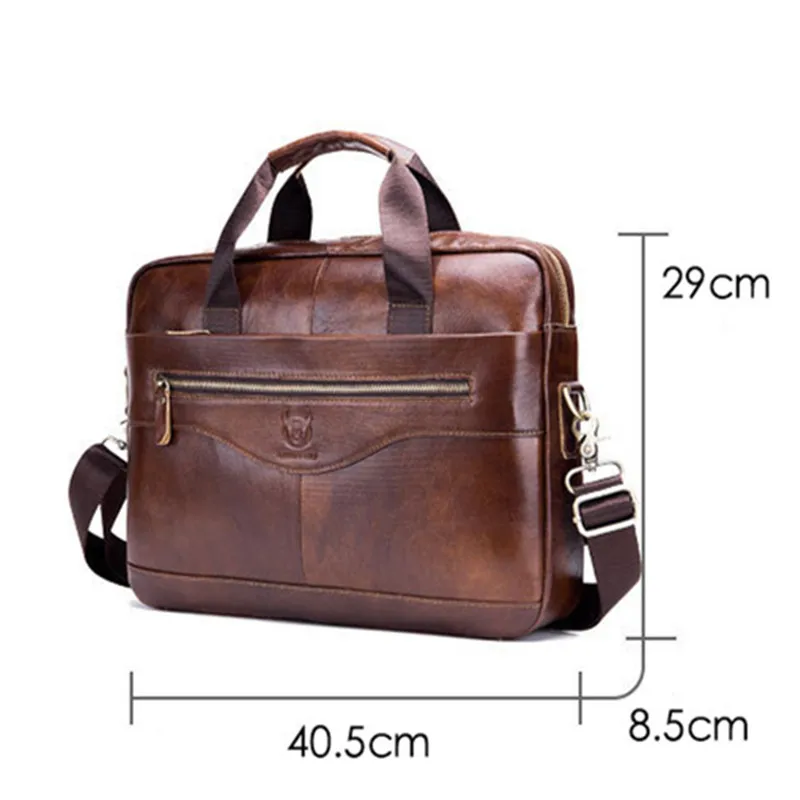 Vintage Genuine Leather Briefcases Men Business Laptop Handbag High Quality Crossbody Bag Luxury Male Shoulder Messenger Bag