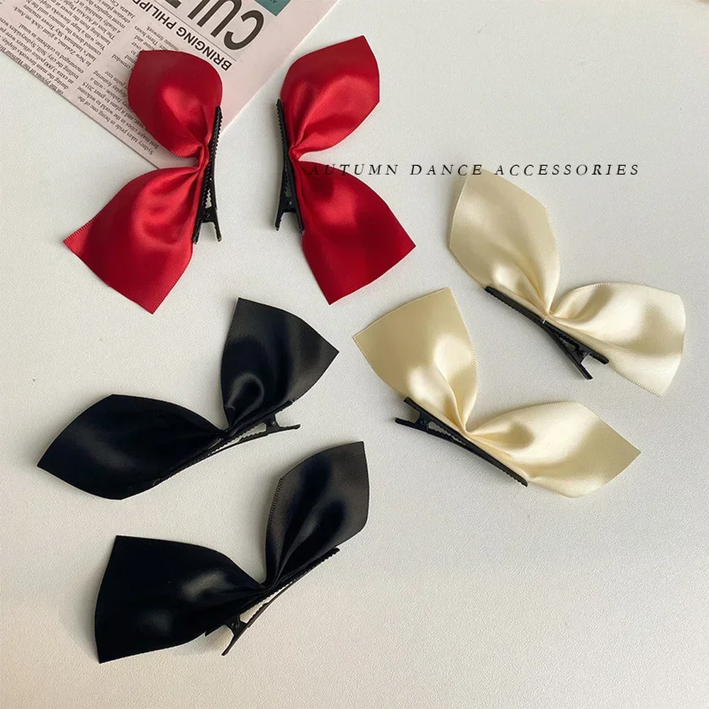 

2pcs/set Vintage Ribbon Bowknot Bangs Side Hairpins Hair Clips Sweet Girls Cute Barrettes Headdress Hair Styling Tool Wholesale