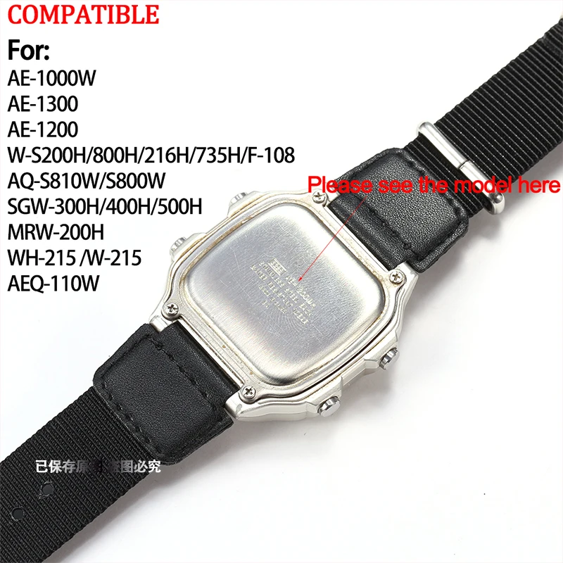 Cinturino Nylon 18mm Con Sgancio Rapido Per Orologi Casio (AE-1200, F-91W, Ecc.) - Stile Militare Robusto, Serie Super Rugged