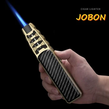 JOBON Metal Outdoor Windproof Butane Gas Lighter Turbine Torch Blue Flame Strong Fire Pistol Kitchen BBQ Baking Camping Tools 1
