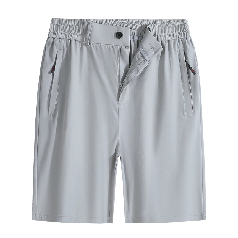 Fashion Elastic Zipper Pockets Solid Color Casual Shorts Men's Clothing 2024 Summer New Loose All-match High Waist Shorts