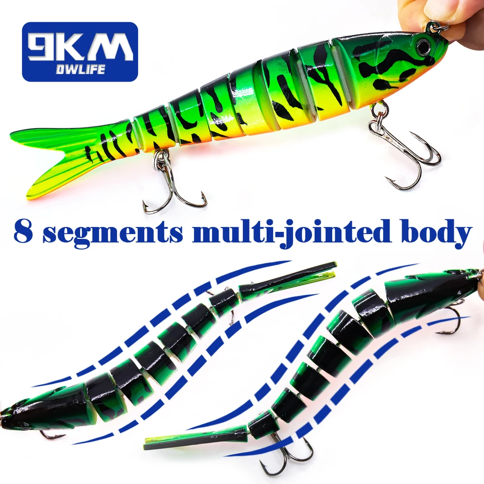 8 segmented fishing lures Hercules Multi Jointed Bionic Lures Freshwater Saltwater HERCULES Fishing Tackle Topwater Lures by Savage Gear Savage Gear 4Play Pro 8"