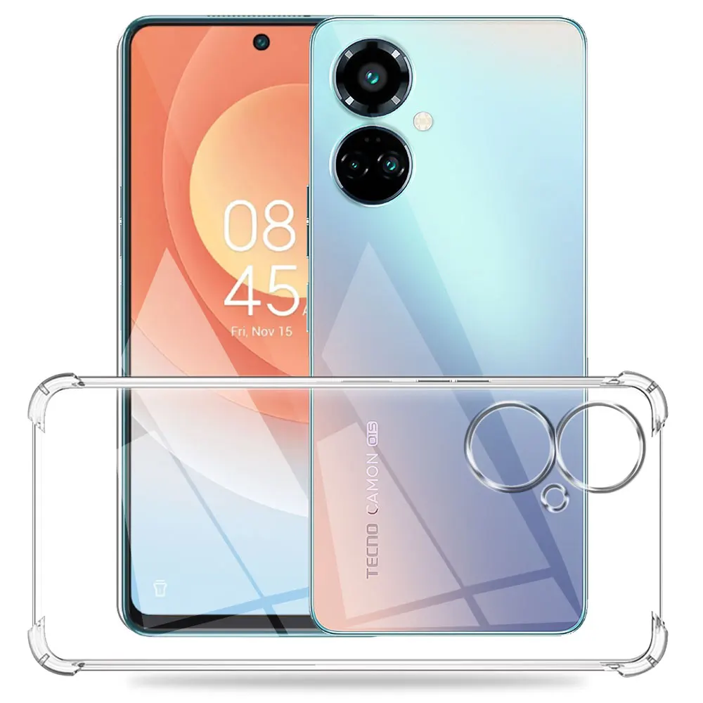 Clear Shockproof Silicone Phone Cover - Transparent Protective Case