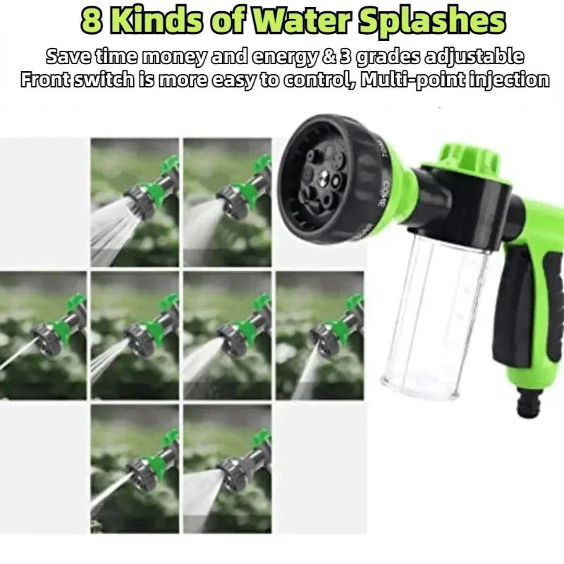 8in1 Portable Auto Foam Lance Water Gun High Pressure Nozzle Car Washer Sprayer Cleaning Tool Automobile Car Accessories 1/3PCS