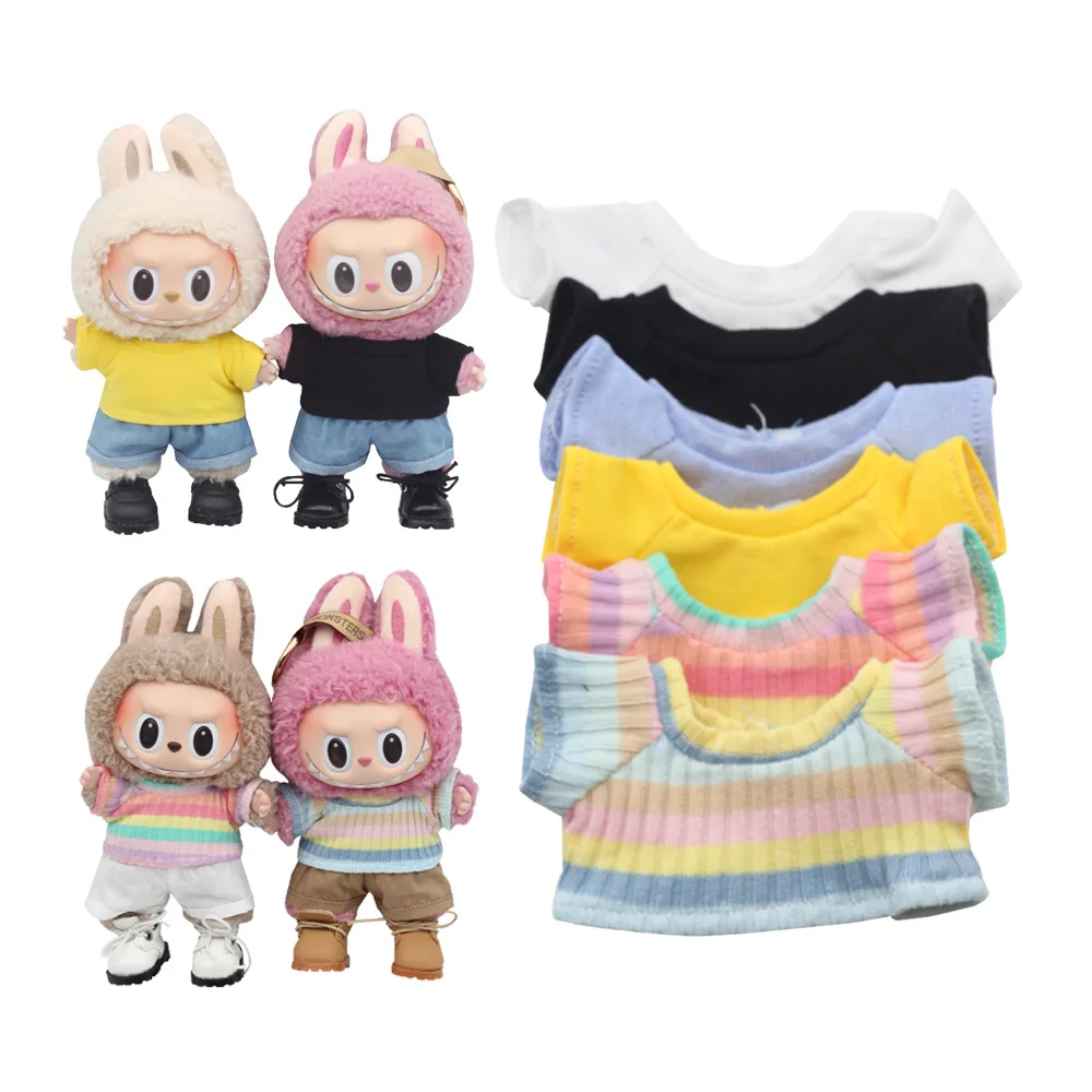 Kpop Idol Inspired Plush Doll Outfit - T-Shirt and Denim Shorts Set