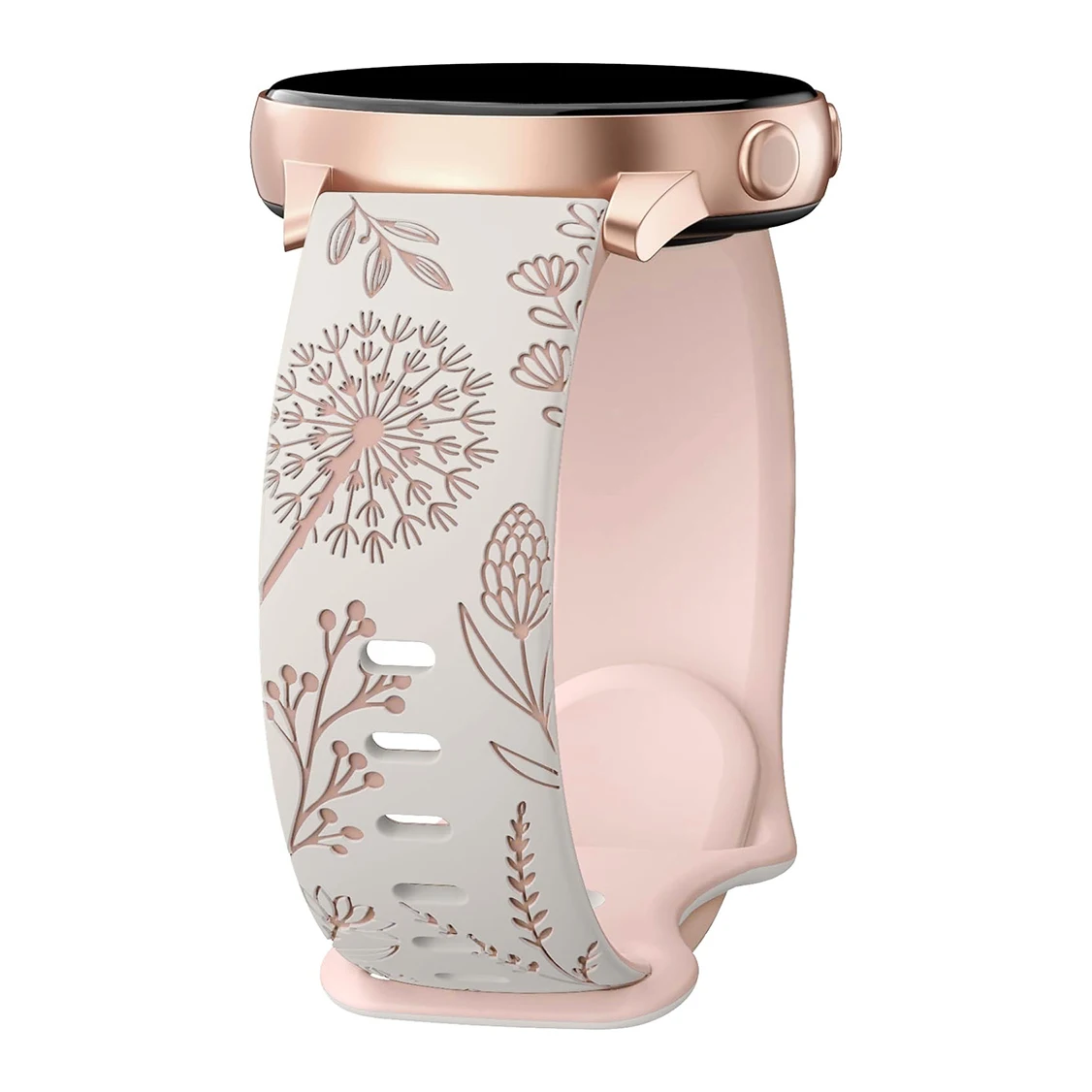Elegant Women's Floral Soft Silicone Wristband - 20mm Universal Strap