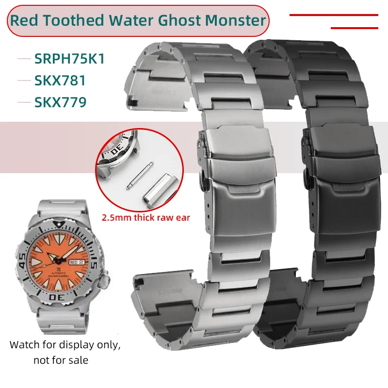 Bracciale In Acciaio Inossidabile Per Cinturino In Acciaio Seiko No.5 Rosso Dentato Water Ghost Little Monster Srph75K1 Skx781 779 Cinturino Per Orolo