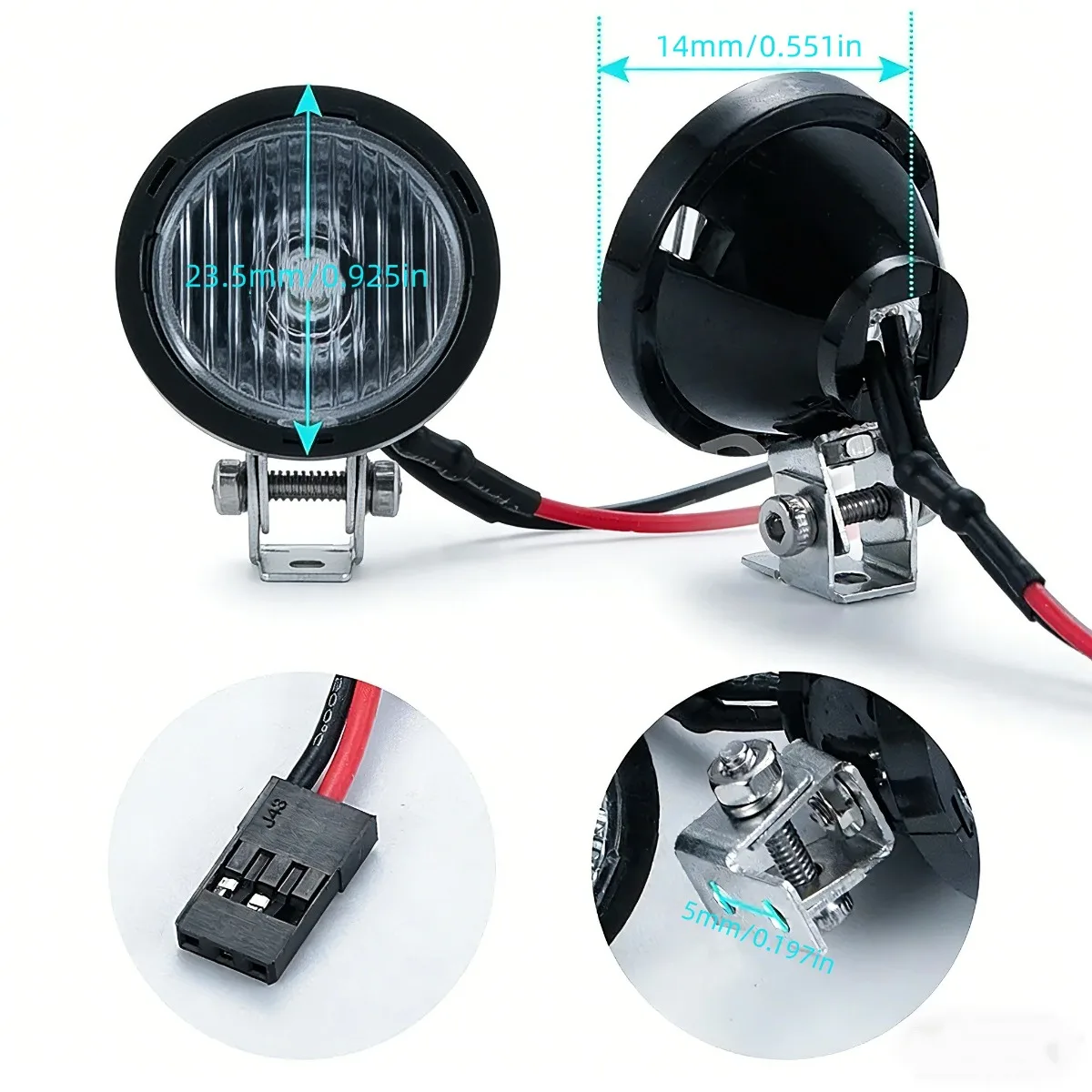 Faros LED RC Crawler 1/10 - Proyectores para Traxxas TRX4 TRX6 Axial SCX10