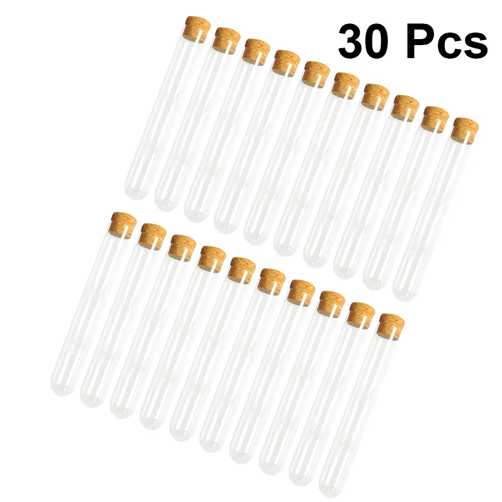 

30 PCS Test Tube Wooden Plugs Glass Container Lid Small Plastic Bamboo Terrarium