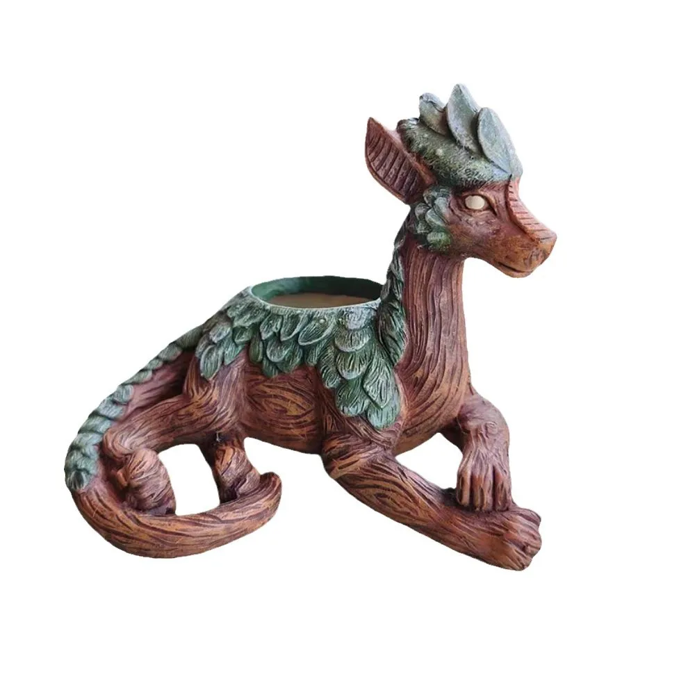 Creative Dragon Tree Succulent Planter – Resin Garden Statue 3