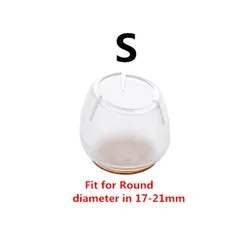 Round Silicone Chair Leg Caps - Non - Slip Floor Protector Pads (16 - Pack) (S    Fit for 17 - 21mm)