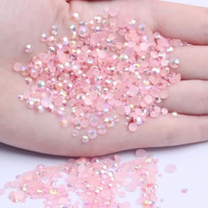 Resin Rhinestones Non Hotfix  2mm-6mm Light Pink AB 10000pcs-50000pcs Glue On Beads For Nails Art Backpack DIY Decoration