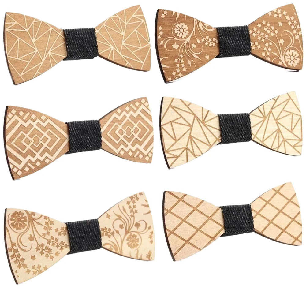 Bow Tie Vintage Wooden Bow Tie For Men Hollow Out Carved Retro Wooden Neck Ties Adjustable Strap Wood Elegant Bowtie Gravata Corbatas