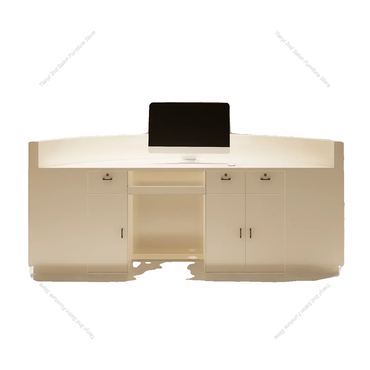 Modern and Simple Checkout Page Curved Reception Desk for Company, Beauty Salon Clothing Store Bar Hair Salon and Welcome Desk