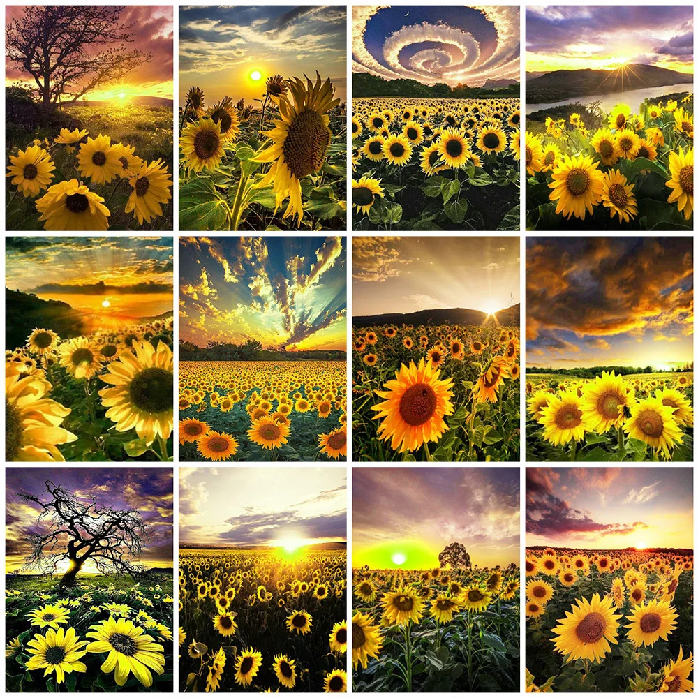 

Diamond Painting Sunflower 5D DIY Diamond Embroidery Sunset Rhinestone Picture Cross Stitch Mosaic Sale Handmade Gift