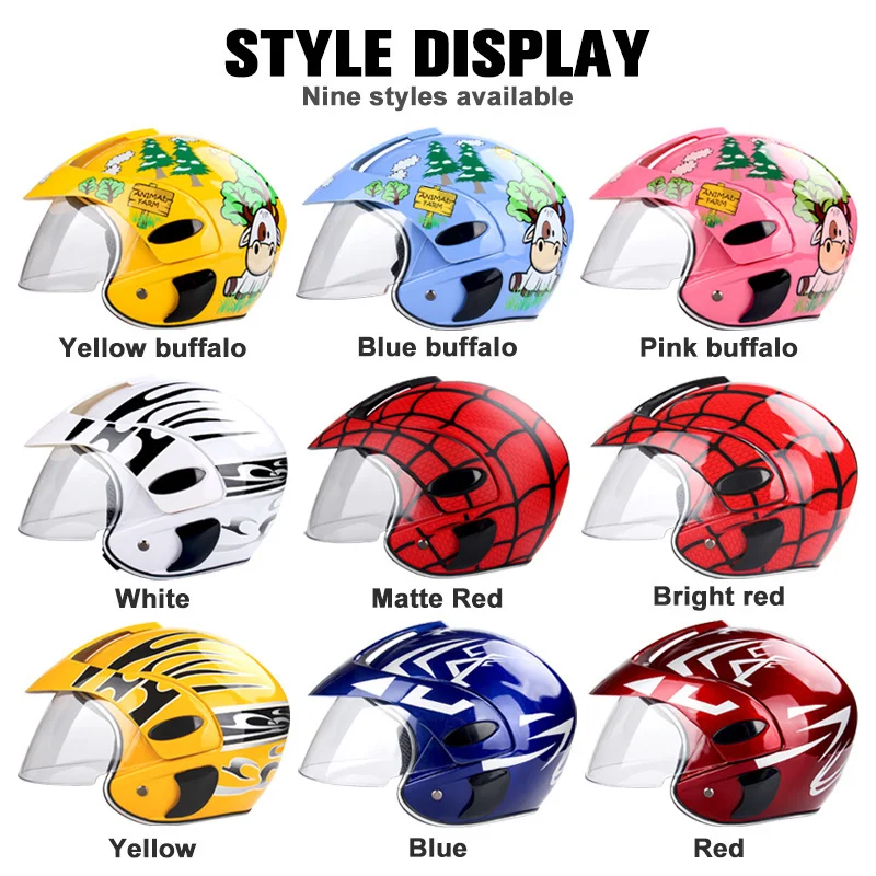 Casco per bambini Per bambini 3 ~ 9 anni bambino Motocross Casco da motore per moto Comodi caschi protettivi di sicurezza per motos