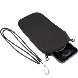 Universal Waterproof Neoprene Phone Pouch with Zipper (Black)