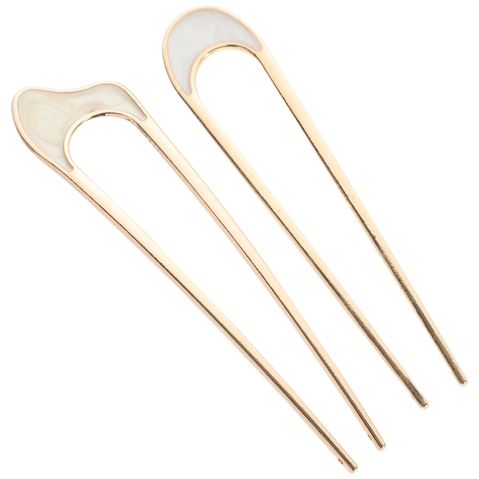 2 Pcs Hair Barrettes Hairpin Headdress Forks Accessories Women French Stick Hairpins White Sticks Buns 6