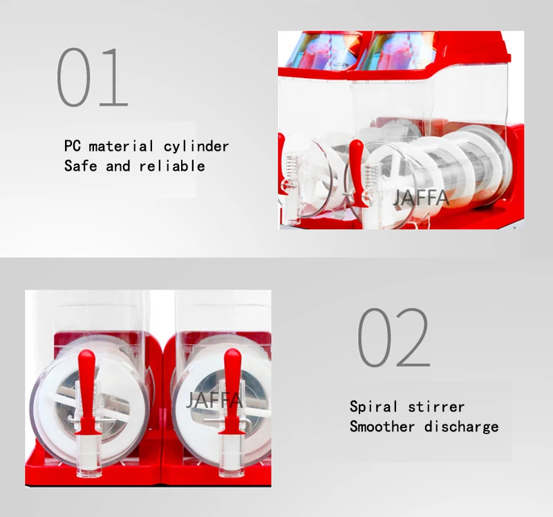 Description Picture 6 of itemSingle Cylinder Slush Machines Snow Melting Machine 110V/220v Ice Slusher Cold Drink Dispenser Smoothie Machine