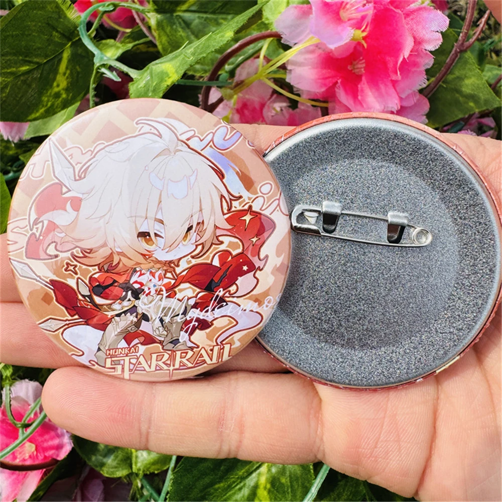 58mm Honkai: Star Rail Tingyun Mydei Aventurine Tribios Anime Game Cosplay COSTUME Badge Pin SPTE Tinplate Brooch Prop Xmas Gift