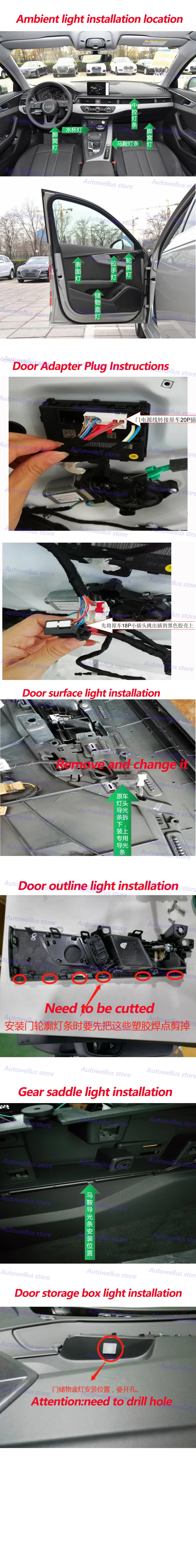 For Audi A4 B9 2017 2018 2019 2020 2021 32 Colors Interior Atmosphere